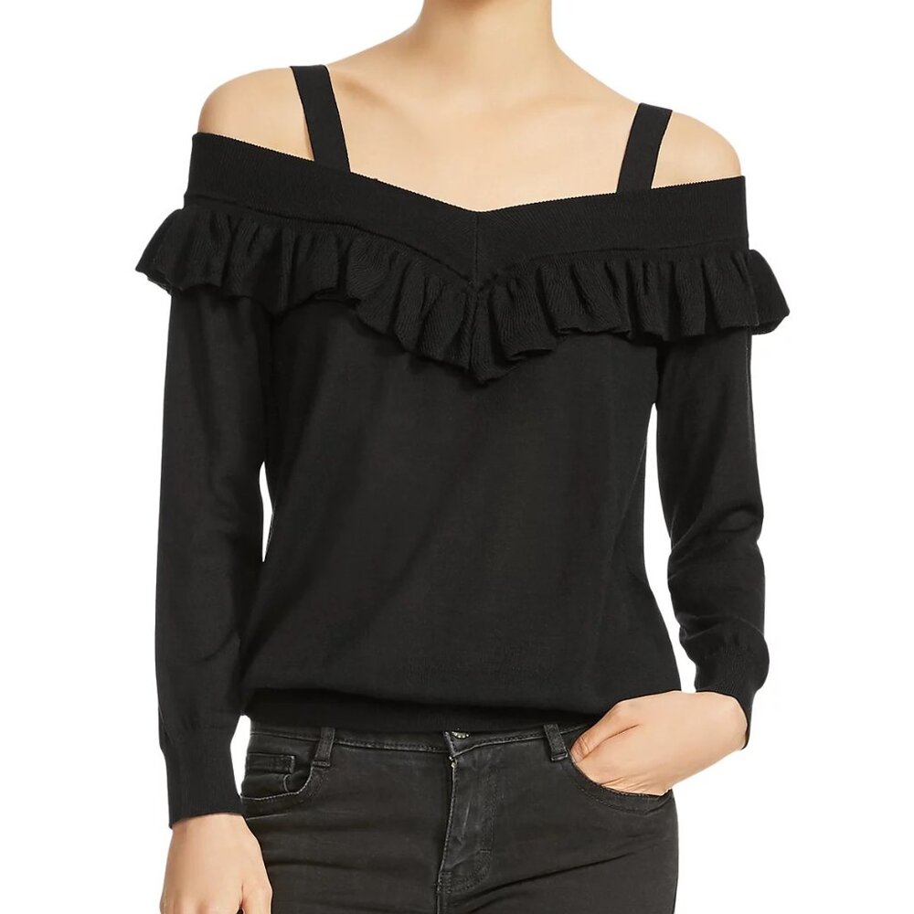 Maje Marais Cold-Shoulder Sweater